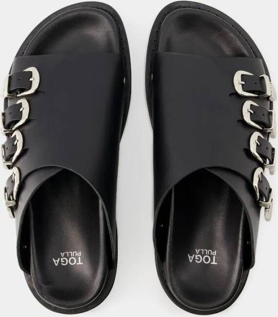 Toga Pulla Sandalen Sandals Leather Black in zwart