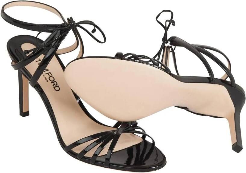 Tom Ford Hoge hakken Leather Heeled Sandals in zwart