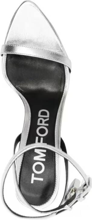 Tom Ford Sandalen Silver Heels With Ankle Strap in zilver