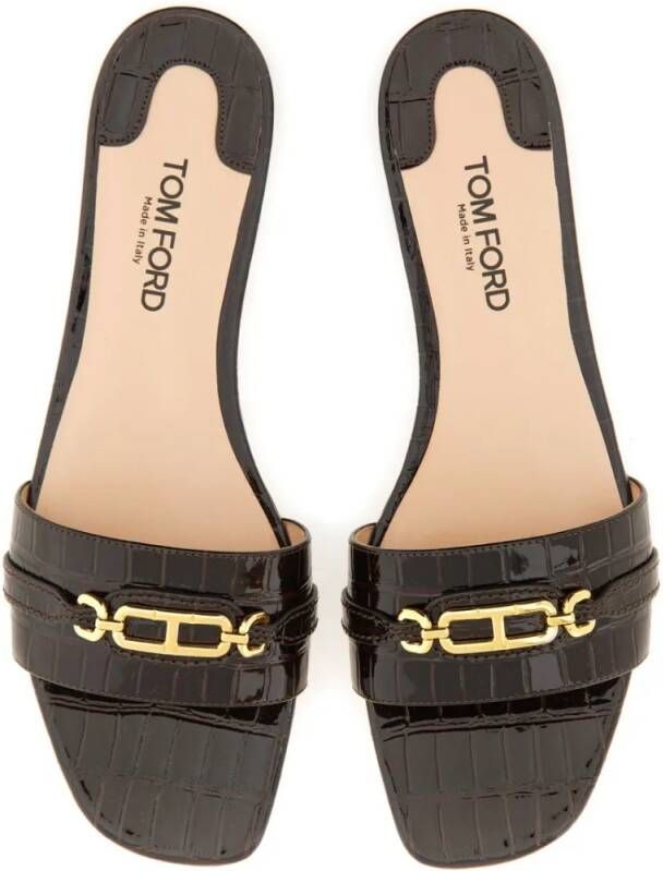 Tom Ford Sandalen Slide Sandal in bruin