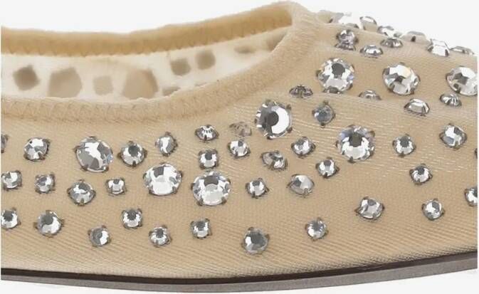 TORY BURCH Ballet Flats With Crystals in beige