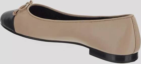 TORY BURCH Cap Toe Ballerinas Leather Pink in roze