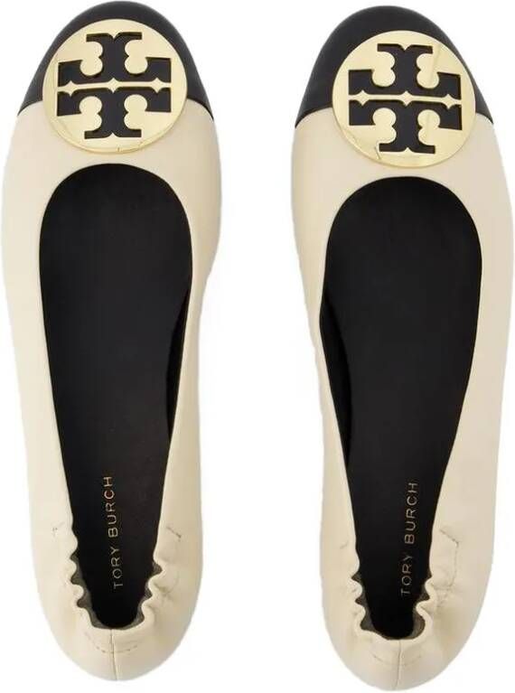 TORY BURCH Ballerinas Claire Cap-Toe Ballerinas Leather Cream in beige