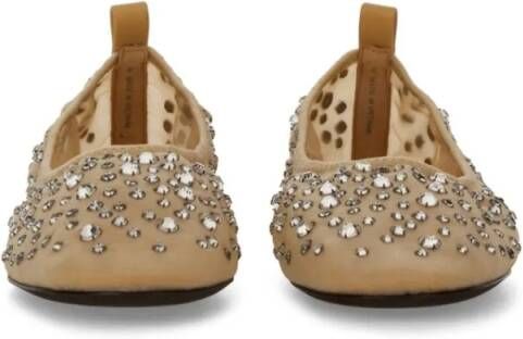 TORY BURCH Crystal Ballerina in bruin