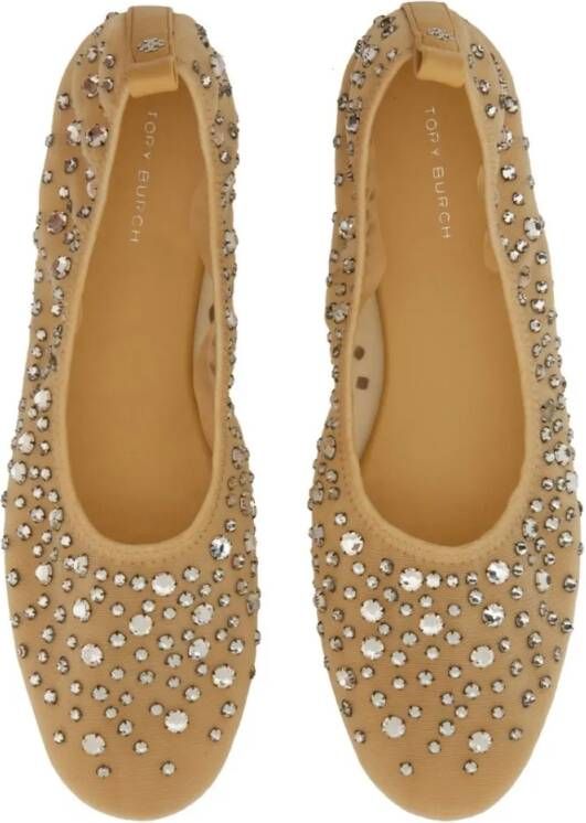 TORY BURCH Crystal Ballerina in bruin