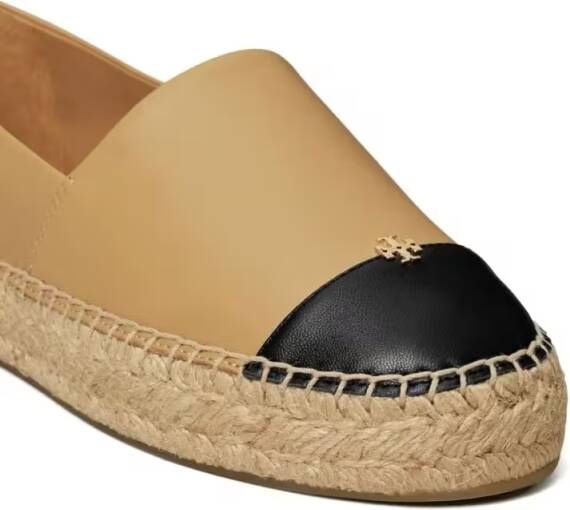 TORY BURCH Espadrille Flat Shoes With Cap Toe in beige