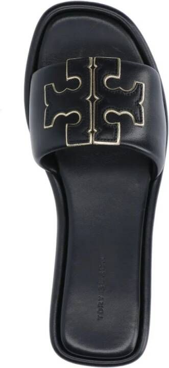 TORY BURCH Sandalen Double "T" Slide Sandals – Black in zwart