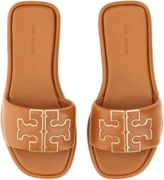 TORY BURCH Sandalen Double T Sport Slider Sandal in oranje