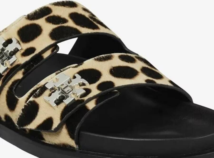 TORY BURCH Sandalen Slider Sandals With Leopadrata Pattern in zwart