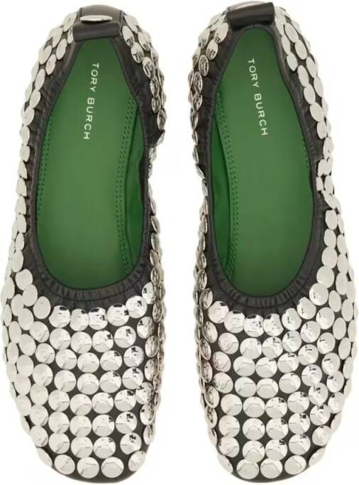 TORY BURCH "Silver" Ballerina in zwart