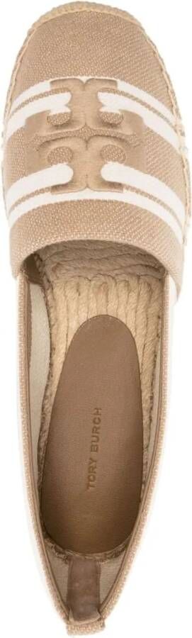 TORY BURCH Low-Top Sneakers Double T Jacquard Logo Espadrilles in beige
