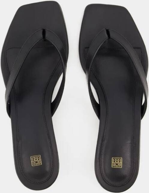 TOTEME Sandalen The Flip Flop Sandals Leather Black in zwart