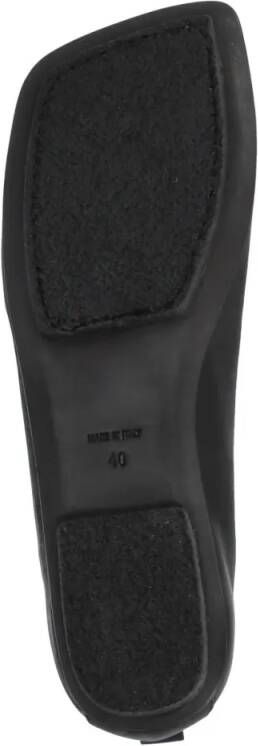 Uma Wang Black Smooth Leather Ballet Shoes in zwart