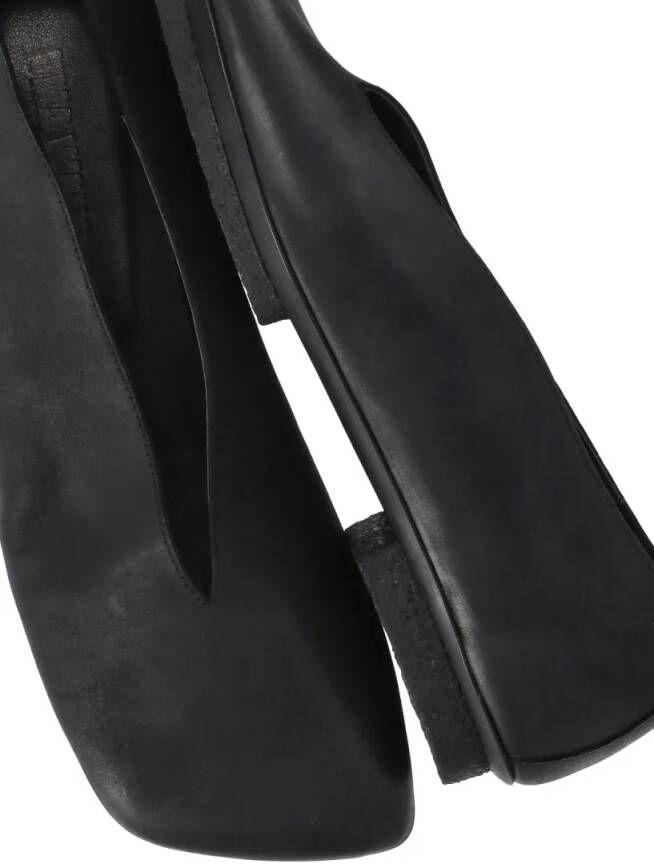 Uma Wang Black Smooth Leather Ballet Shoes in zwart