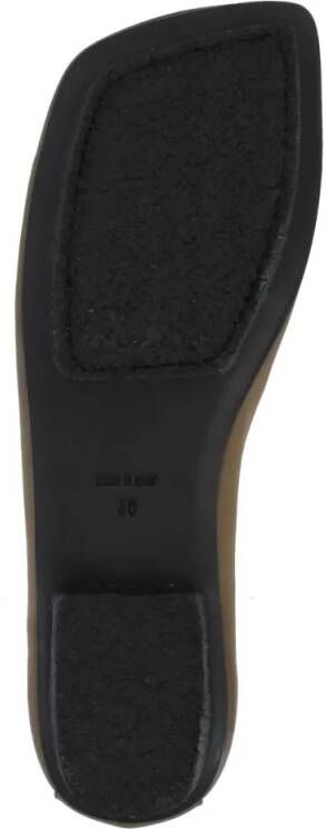Uma Wang Olive Green Smooth Leather Ballet Shoes in groen