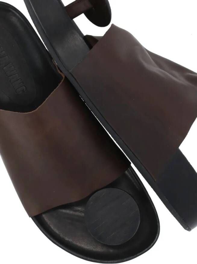 Uma Wang Sandalen Brown Leather Flipflop Sandals in bruin