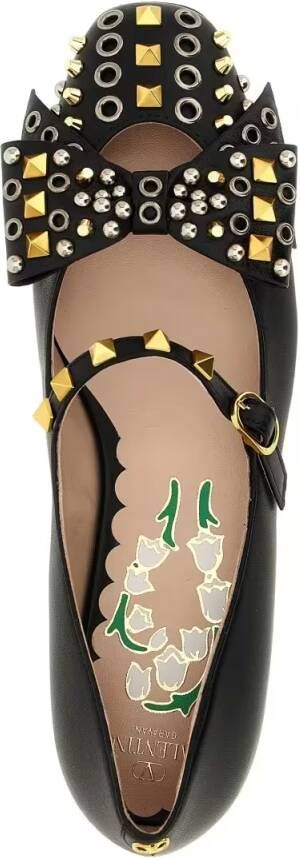 Valentino Garavani Zwarte Leren Ballerina's Elegante Studs - Foto 4