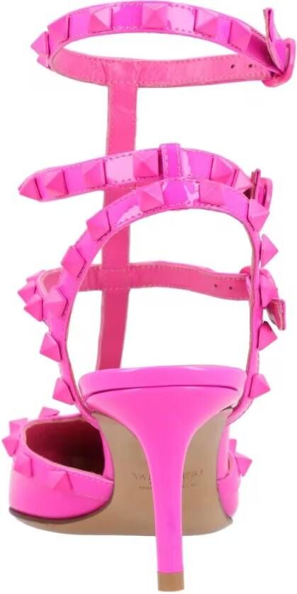Valentino Garavani Hoge hakken Calfskin Open Pumps Pink in roze