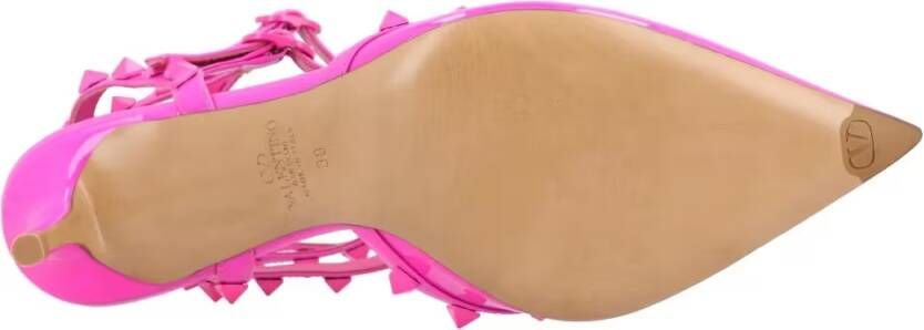 Valentino Garavani Hoge hakken Calfskin Open Pumps Pink in roze