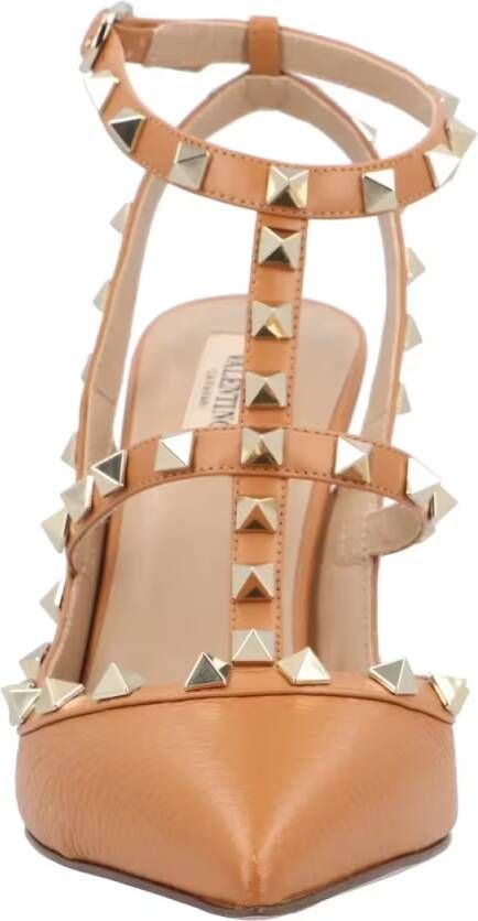 Valentino Garavani Hoge hakken Rockstud 100 Leather Pumps Beige in beige