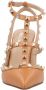 Valentino Garavani Hoge hakken Rockstud 100 Leather Pumps Beige in beige - Thumbnail 4