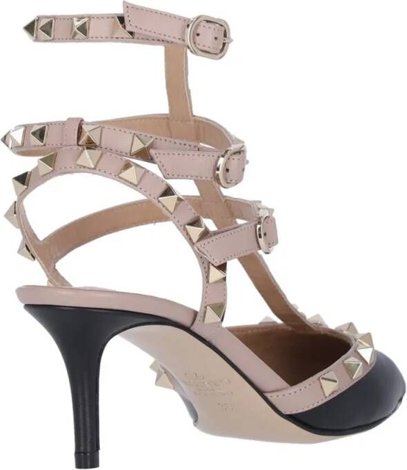 Valentino Garavani Hoge hakken Rockstud' Slingback Heels – Black in zwart