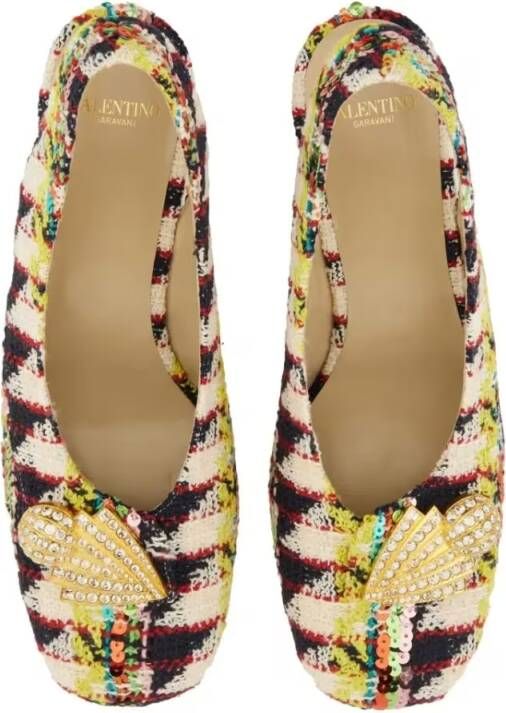 Valentino Garavani Hoge hakken Tweed "Adamantine" Slingback Pumps in meerkleurig