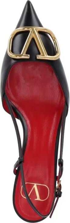 Valentino Garavani Hoge hakken "Vlogo Signature" Slingback Pumps Black in zwart