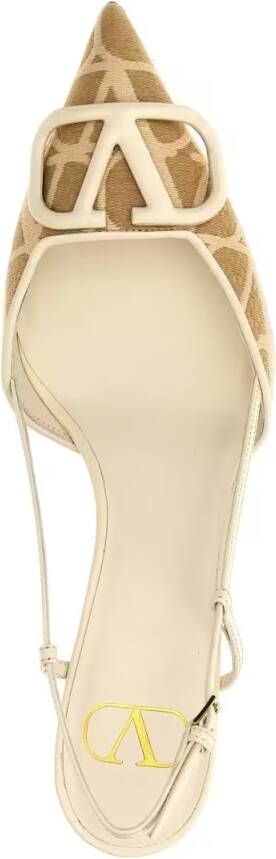 Valentino Garavani Hoge hakken 'Vlogo Signature' Slingbacks in beige