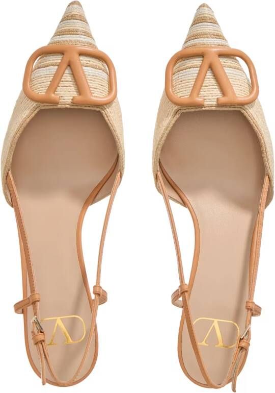 Valentino Garavani Hoge hakken VLogo Sling Back in beige