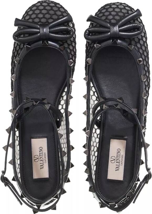 Valentino Garavani Loafers Ballerina Rockstud in zwart