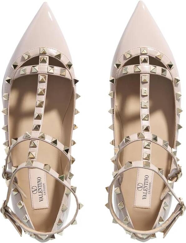Valentino Garavani Loafers Rockstud Ballerina in grijs