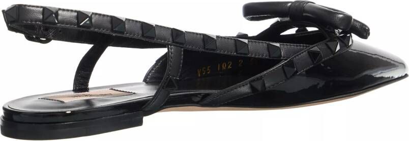 Valentino Garavani Loafers Rockstud Bow T.05 Ballerina in zwart