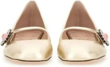 Valentino Garavani "Mary-Jane Preshoes" Ballerina In Kidskin in beige