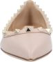 Valentino Garavani Pointed Toe Flat Shoes With Gold-Tone Rockstuds in roze - Thumbnail 4
