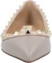 Valentino Garavani Rockstud Ballerina Flats With Silver Stud Embellis in grijs - Thumbnail 4
