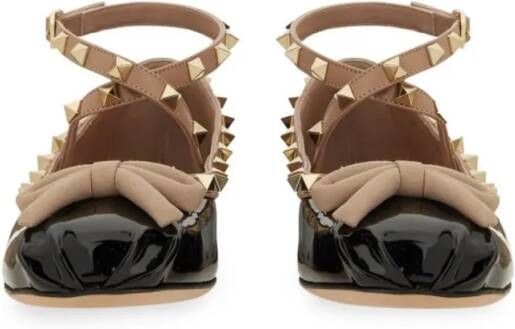 Valentino Garavani Rockstud Ballerina in zwart