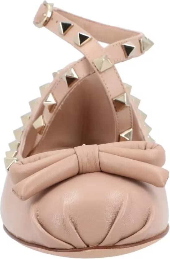 Valentino Garavani Rockstud Nappa Ballerinas Pink in roze