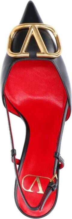Valentino Garavani Sandalen Black Pointed Toe Slingback Heels in zwart