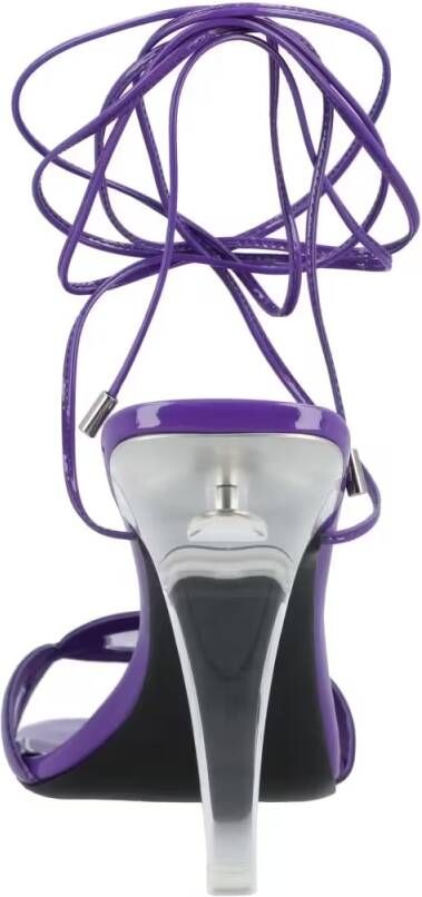 Valentino Garavani Sandalen Purple Leather Chain Sandals Purple in paars