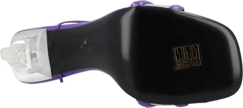 Valentino Garavani Sandalen Purple Leather Chain Sandals Purple in paars