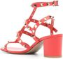 Valentino Garavani Sandalen Red Leather Rockstud Sandal With Pyramid Studs And in oranje - Thumbnail 2