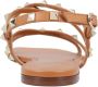 Valentino Garavani Sandalen Rockstud Flat Leather Sandals in bruin - Thumbnail 2