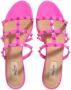 Valentino Garavani Sandalen Rockstud Flat Sandals Patent Leather in roze - Thumbnail 3