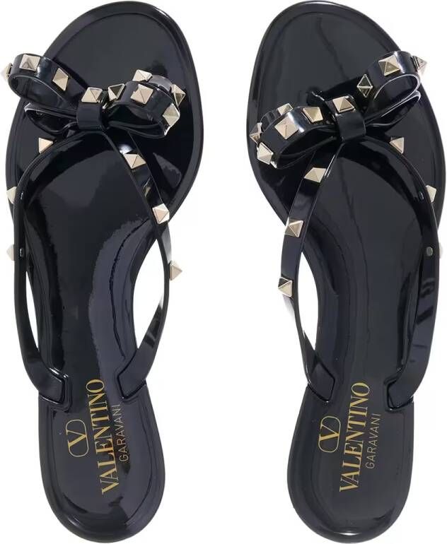 Valentino Garavani Sandalen 'Rockstud' Flip-Flop Sandals – Black in zwart