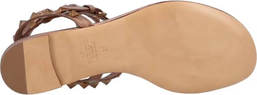 Valentino Garavani Sandalen Rockstud Open Toe Sandals Bronze in bruin