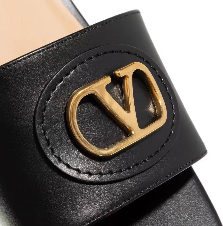Valentino Garavani Sandalen Slide Antique Brass in zwart