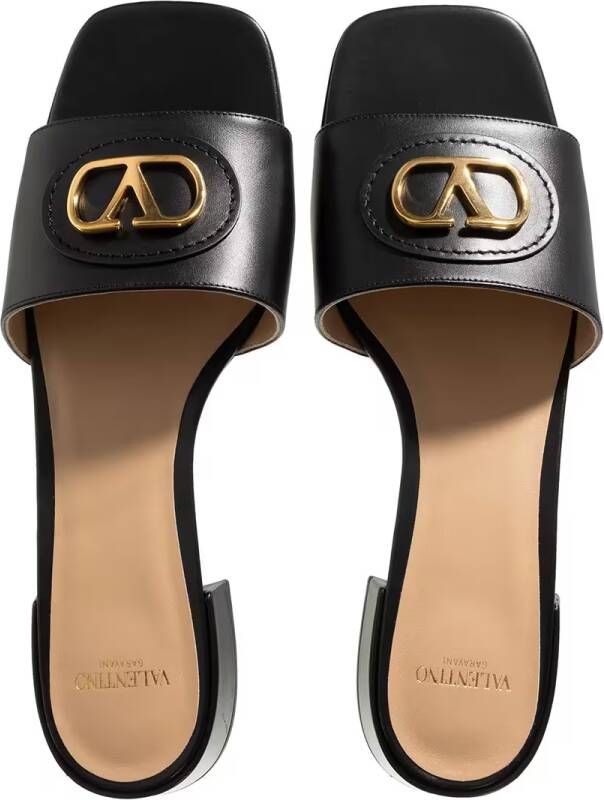 Valentino Garavani Sandalen Slide Antique Brass in zwart