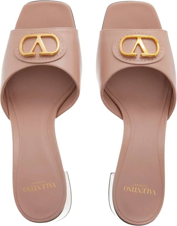 Valentino Garavani Sandalen Slides Vlogo in poeder roze