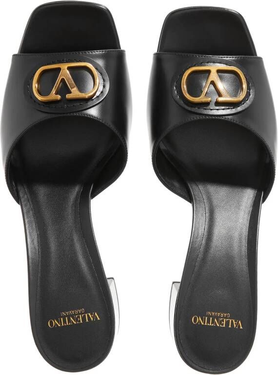 Valentino Garavani Sandalen Slides Vlogo in zwart